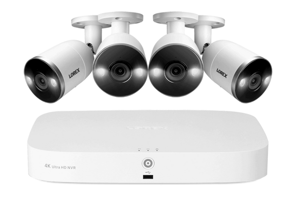 4K NVR Security System with 4 Smart Deterrence Cameras, Fusion Capabilities and Smart Motion Detection Plus