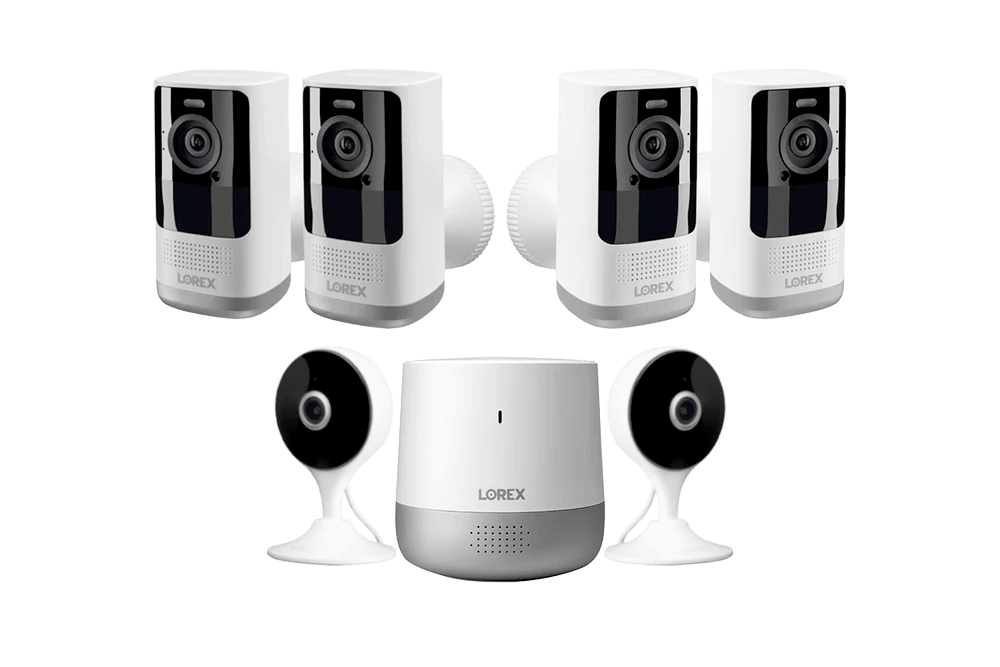 Lorex 2K Smart Home System with Wire-Free (Battery-Operated) Cameras and Indoor Wi-Fi Cameras