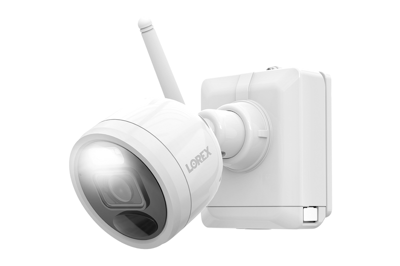 Lorex 2K Wire-Free System with 4 Battery-Operated Active Deterrence Cameras and Person Detection - Open Box