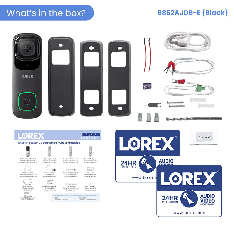 Lorex 4K Wired Video Doorbell (Wired, 32GB)