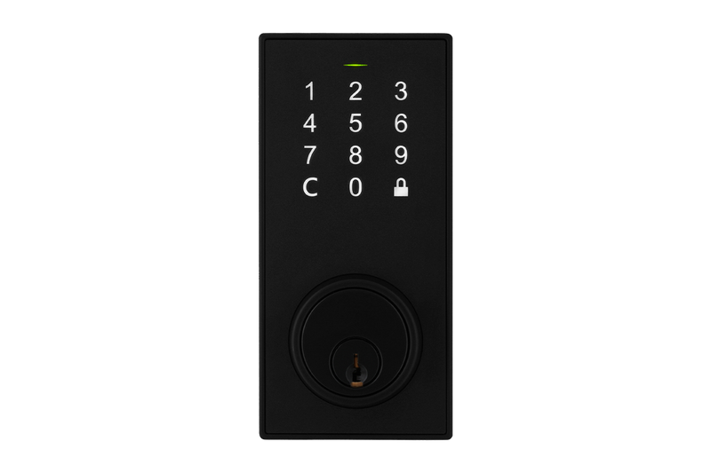 Bluetooth Deadbolt Smart Lock with Touchpad and App Control - Matte Black