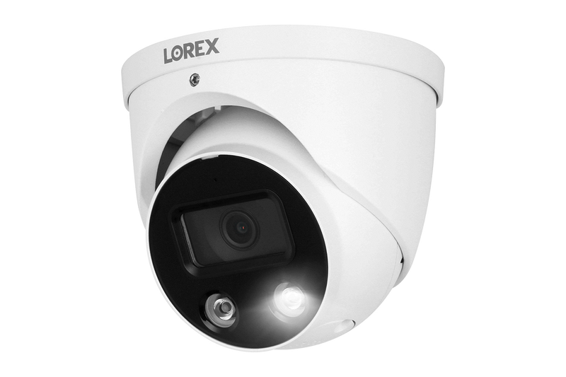 Lorex Fusion 4K 16 Camera Capable (8 Wired + 8 Wi-Fi) 2TB NVR System with 4 Smart Deterrence Dome Cameras, One 2K Pan-Tilt Cmaera, and One 2K Indoor Wi-Fi Camera